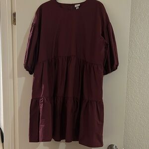 a new day Maroon Puff Sleeve Dress NWT Size L